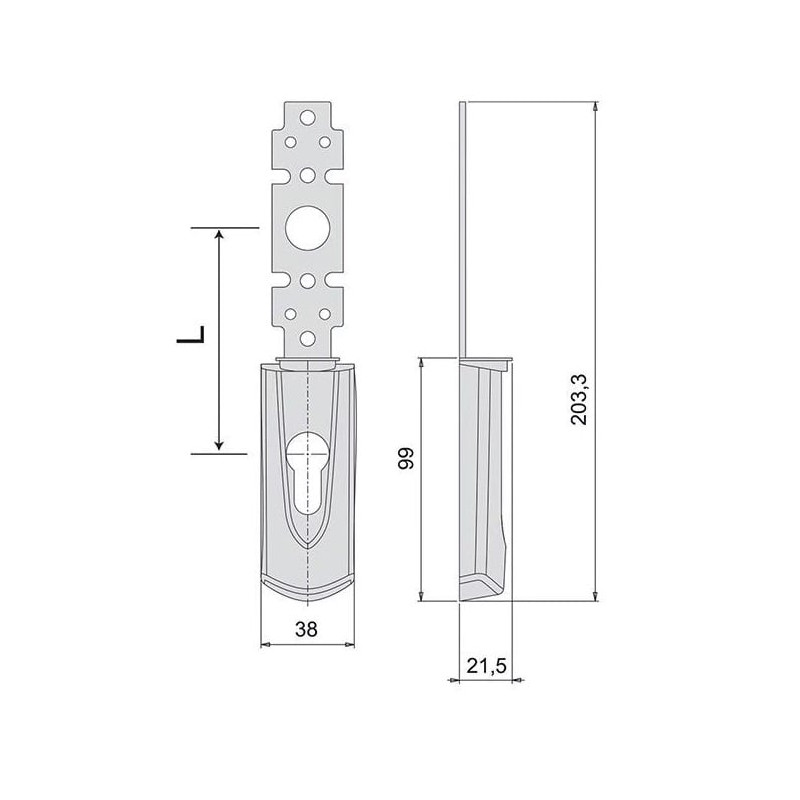 Piastra esterna cisa per maniglia cilindro nero [07176.63.0]