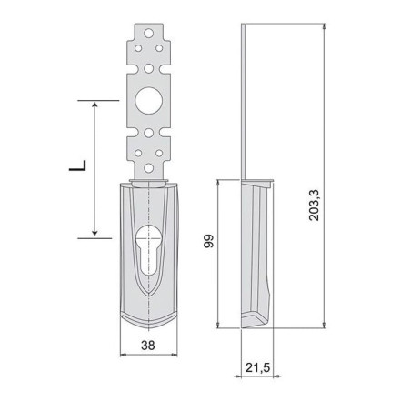 Piastra esterna cisa per maniglia cilindro nero [07176.63.0]