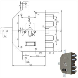 Serratura cilindro cr sic quintuplice dx 2350pe [2350g-01]
