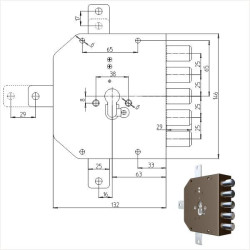 Serratura cilindro cr sic quintuplice sx 2300pe mc [2300g-51mc]