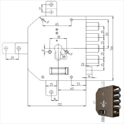Serratura cilindro cr sic quintuplice sx 2350pe mc [2350g-51mc]