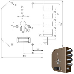 Serratura cilindro cr semplice dx 2050pe mc [2050g-01mc]