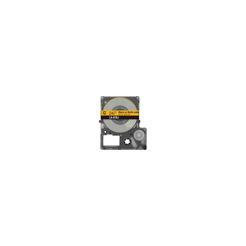 Nastro per etichette epson 24mm 8m lk-6ybj nero/giallo [c53s672076]