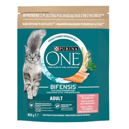 cibo secco per gatto purina one con salmone 800g