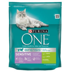 Cibo secco per gatto purina one sensibile al tacchino 800g