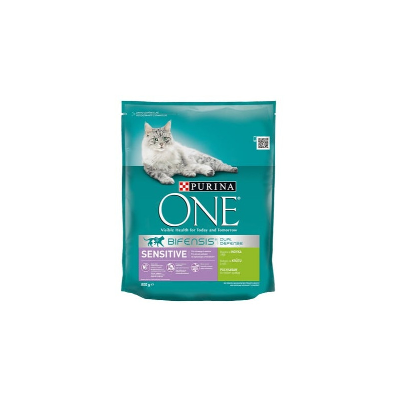 Cibo secco per gatto purina one sensibile al tacchino 800g