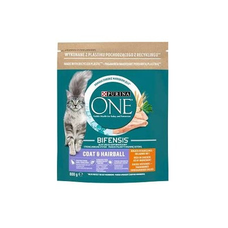 Cibo secco per gatto purina one coat con pollo 800g