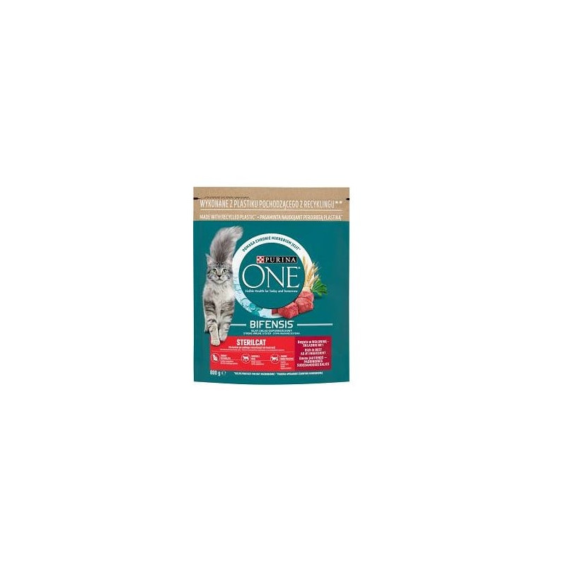 Cibo secco per gatto purina one sterilcat con manzo 800g