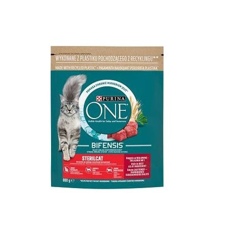 Cibo secco per gatto purina one sterilcat con manzo 800g