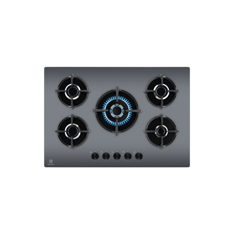 Piano cottura a gas electrolux egg75372m serie 600 5 fuochi grigio