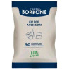 kit accessori caffe borbone ecologico 50pz bicchierini+bus zucc+palette