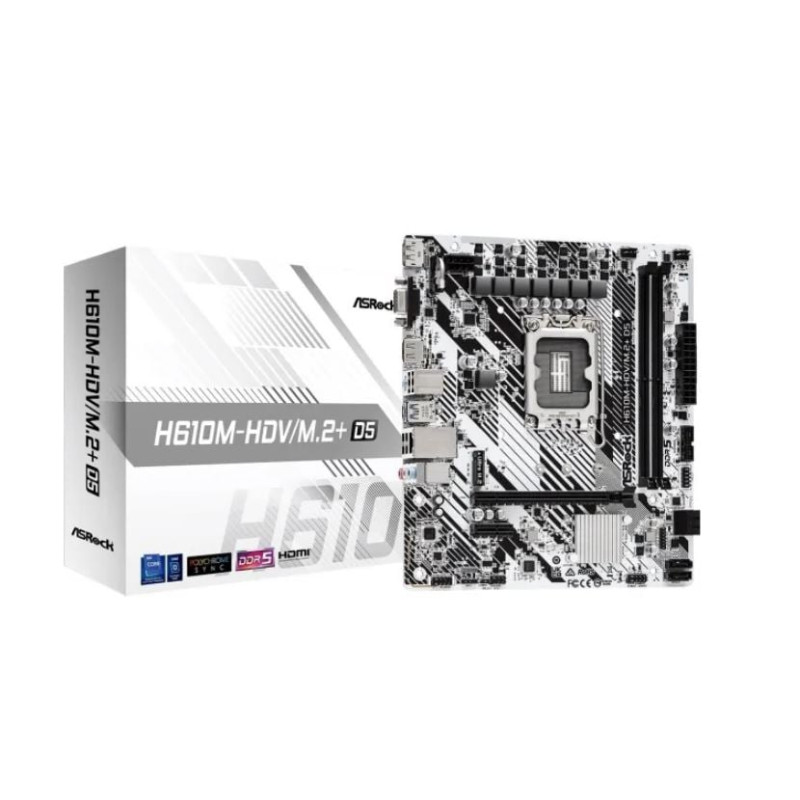 Scheda madre asrock h610m-hdv/m.2 intel h610 lga 1700 micro atx