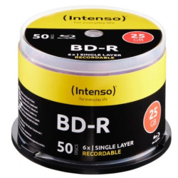 Confezione blu-ray bd-r intenso 25gb 6x mandrino 50pz [5001115]