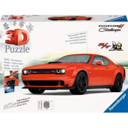 Puzzle 3d ravensburger dodge challenger scat pack 108pz rosso [11284]