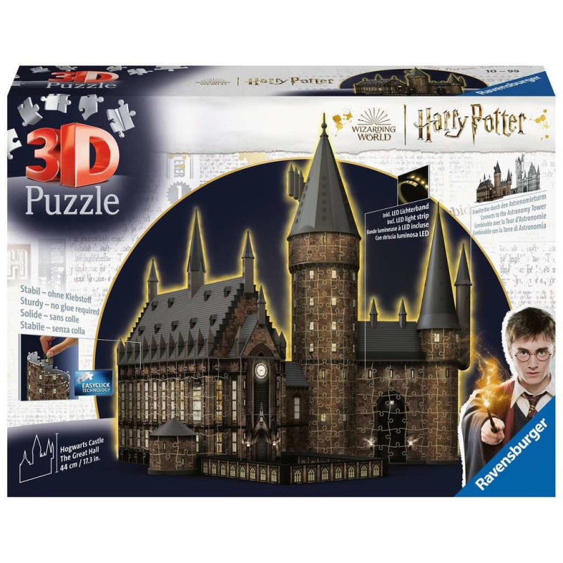 Puzzle 3d ravensburger castello di hogwarts edizione notturna della