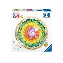 Puzzle ravensburger cerchio di colori: pizza multicolore 500pz [17347]