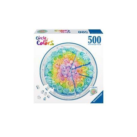 Puzzle ravensburger cerchio di colori: rainbow cake multicolore 500pz