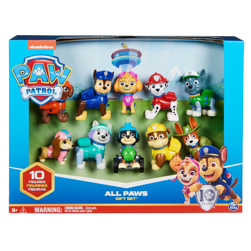 Set da gioco spin master paw patrol 10 personaggi collezione anniversario