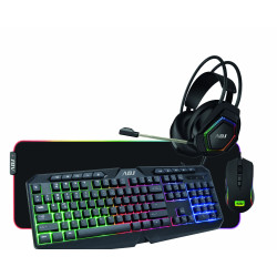 Kit gaming adj hulk 4 in 1 tastiera + mouse + cuffie + pad multimediale