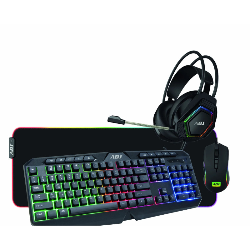Kit gaming adj hulk 4 in 1 tastiera + mouse + cuffie + pad multimediale