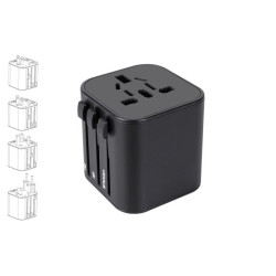 Adattatore da viaggio novaline ce282 nero [ce282]