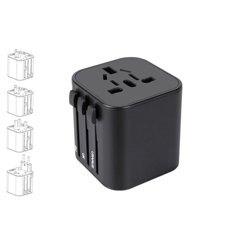 Adattatore da viaggio novaline ce282 nero [ce282]