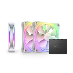 Ventole 120x120 nzxt f120 rgb duo 120mm pwm 3pz bianco [rf-d12tf-w1]