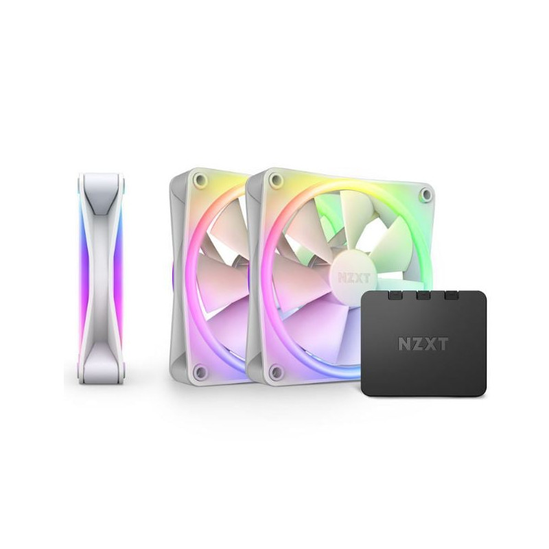 Ventole 120x120 nzxt f120 rgb duo 120mm pwm 3pz bianco [rf-d12tf-w1]
