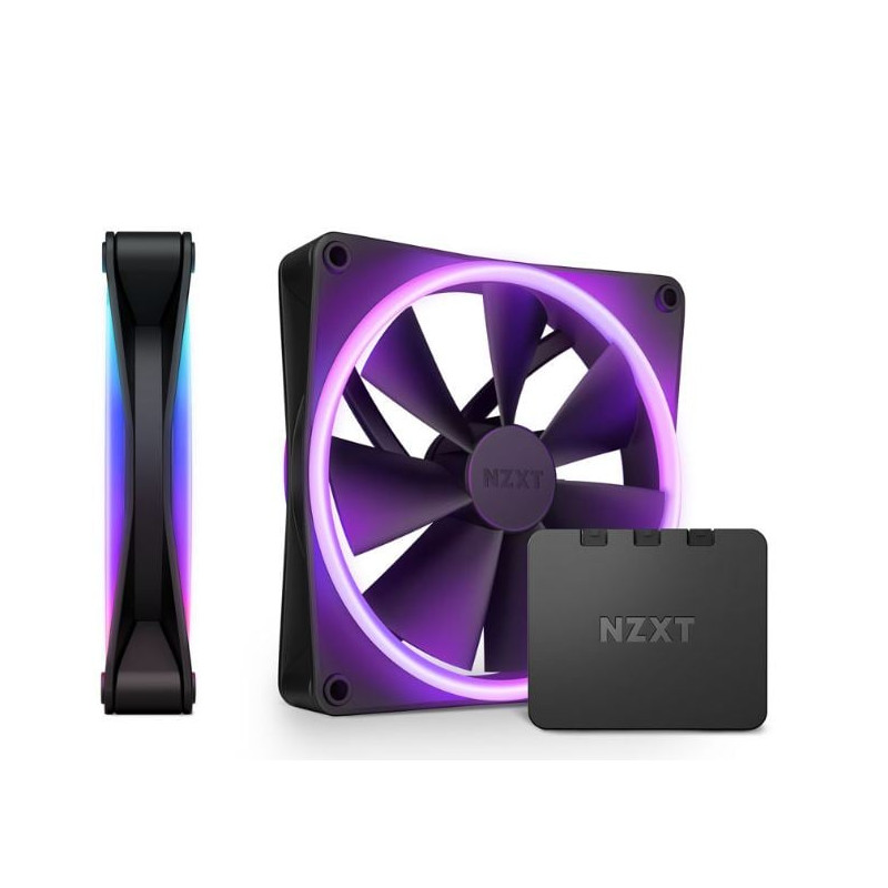 Ventole 140x140 nzxt f140 rgb duo 140mm pwm 2pz nero [rf-d12tf-b1]