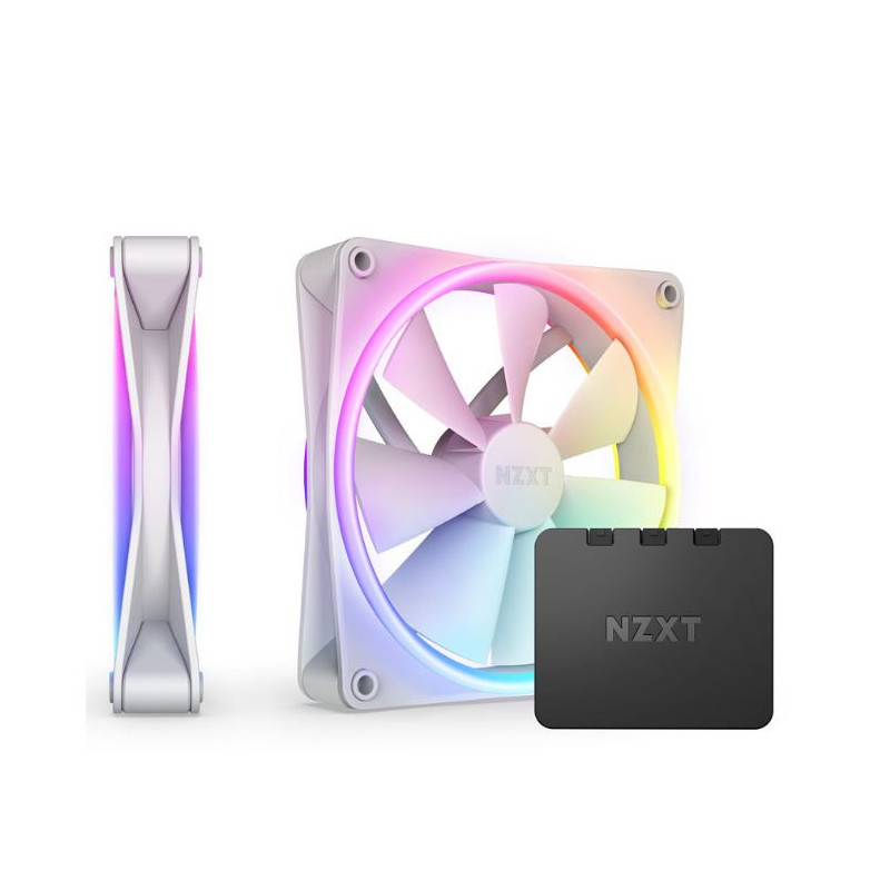 Ventole 140x140 nzxt f140 rgb duo 140mm pwm 2pz bianco [rf-d14df-w1]
