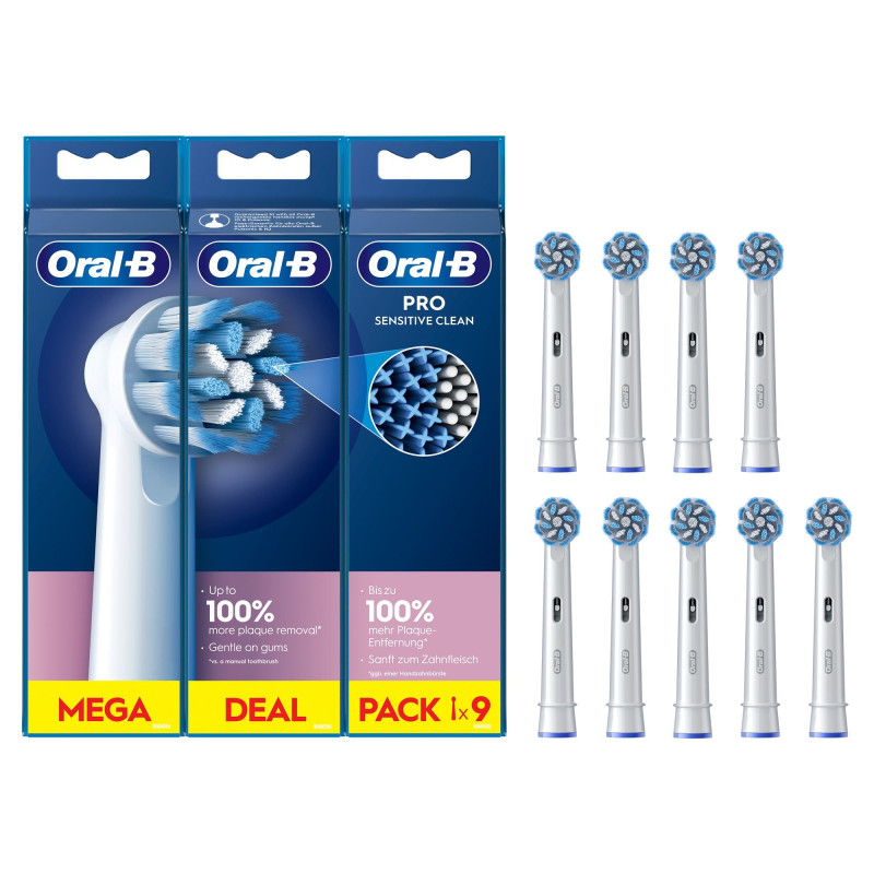 Set testine di ricambio oral-b pro sensitive clean bianco 9pz