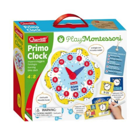 Gioco educativo quercetti plat montessori il primo orologio multicolore
