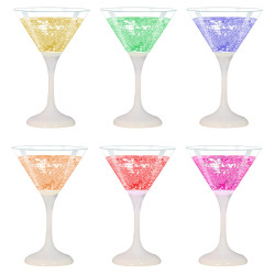 Bicchieri techly confezione da 6 cocktail martini con 6 colorazioni