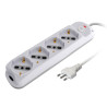 Multipresa techly a 4 posti italiana bipasso/schuko spina 10a bianco/grigio