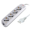 Multipresa techly a 4 posti italiana bipasso/schuko spina 16a bianco/grigio