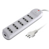 Multipresa techly a 5 posti italiana bipasso spina 10a bianco/grigio