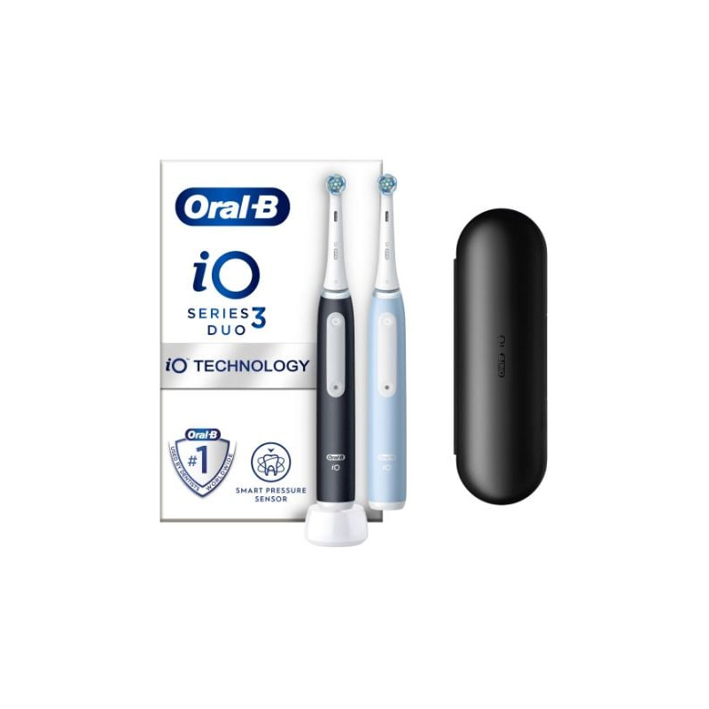 Spazzolini elettrici oral-b io serie 3 duo edition nero opaco/blu
