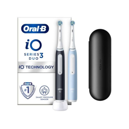 Spazzolini elettrici oral-b io serie 3 duo edition nero opaco/blu