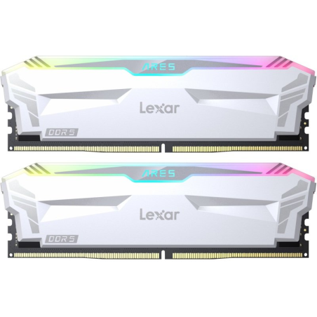 Ram dimm ddr5 32gb lexar ares 2x16gb 6400mhz cl32 1.4v bianco [ld5eu016g-r6400gdwa]