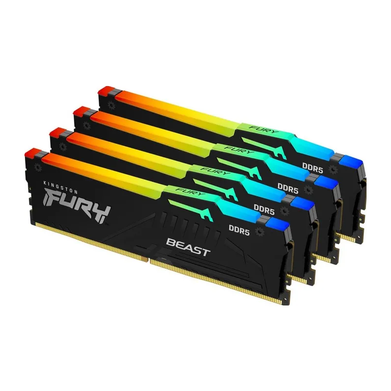 Ram dimm ddr5 64gb kingston fury 6000mhz/cl40/4pz nero [kf560c40bbak4-64]
