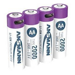 Batteria ansmann litio akku mignon aa 1800mah + cavo 4pz [1312-0036]