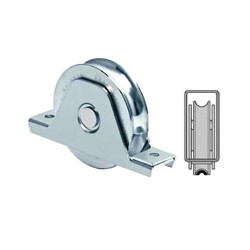 Ruota d'acciaio per cancelli scorrevoli mm 140 + supporto