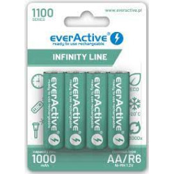 Batterie ricaricabile everactive 1100mah 4pz [azeacua60000005]