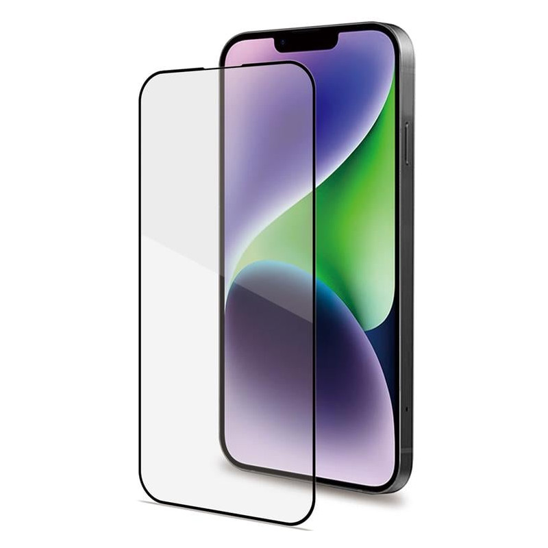 Custodia celly in vetro resistente per iphone 15 plus nero [fullglass1055bk]