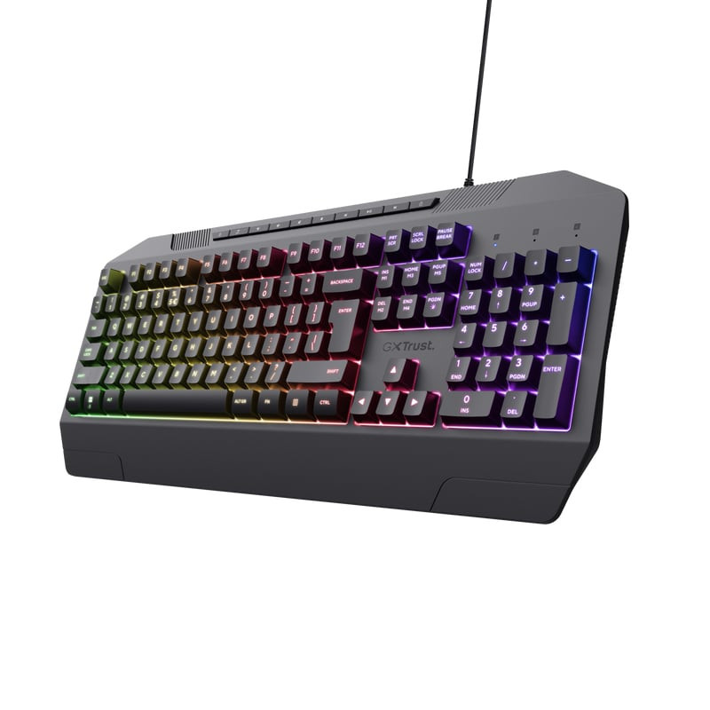 Tastiera trust gxt 836 evocx per gaming qwerty led rgb nero [24723]