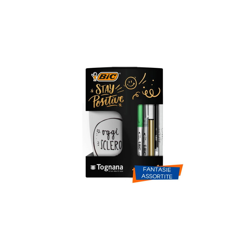 Set bic tognana stay positive tazza/penne/marker [516807]