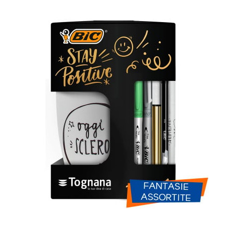 Set bic tognana stay positive tazza/penne/marker [516807]