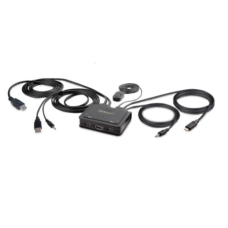Switch kvm startech.com c2-h46-uac-cbl-kvm 4k uhd