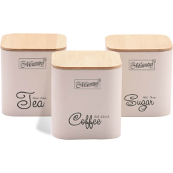 Set di contenitori maestro in metallo avorio 3pz [mr-1775-3s-ivory]