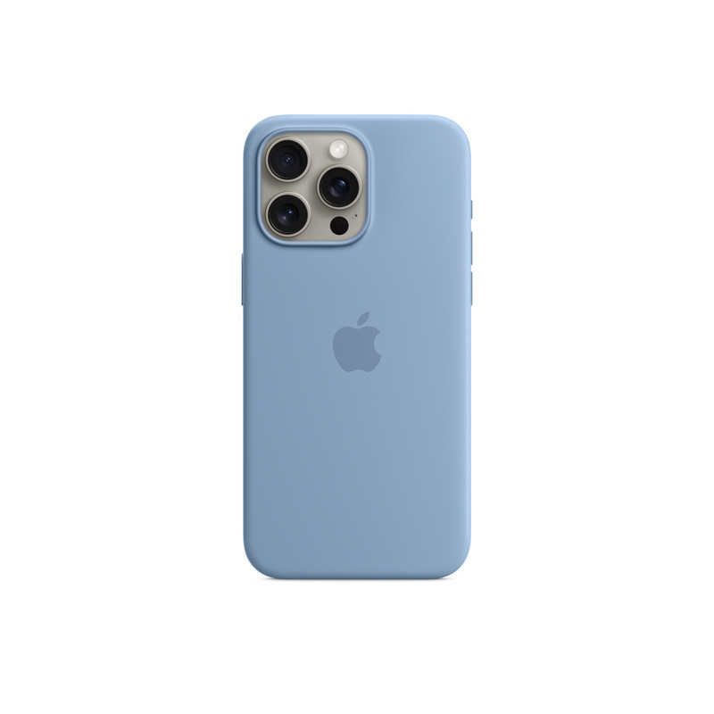 Custodia apple magsafe in silicone per iphone 15 pro max blu inverno